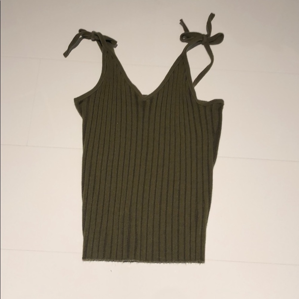 Ribbed Knit Tie Tank